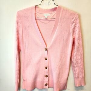 Charter Club Pink Long Sleeve Cardigan Sweater‎ Size S